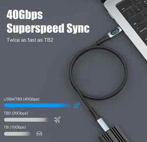 NUEVO Cable de Datos USB-C Dual de 240W 5A, 40Gbps, Transferencia de Datos USB-C, PD 100W, Video 8K 60HZ, Cable USB4 para Thunderbolt 3 - Product Image 3