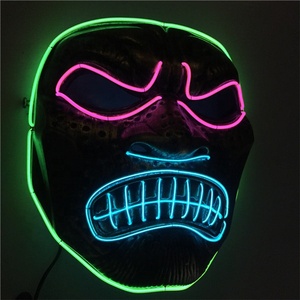 Envío rápido de moda de fiesta de Halloween Supp brillo Led de neón <span class=keywords><strong>EL</strong></span> cable máscara - Product Image 2