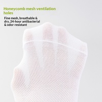 7548 Chaussettes mi-mollet pour hommes, chaussettes d'été en maille respirante, absorbant la sueur, antibactériennes, chaussettes de sport décontractées
