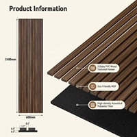 Panneaux acoustiques modernes à 3 côtés en lattes de bois, panneaux muraux insonorisants, noyau en MDF, Akupanel en bois pour les espaces résidentiels et commerciaux