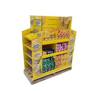 Supermarket Display Stand Custom Advertisement Corrugated Shelf Retail Floor Rack Cardboard Counter Box Display Stand