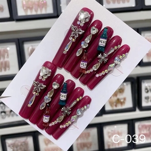Faux ongles de luxe faits main en acrylique, longue tenue, confortables et agréables à porter, personnalisés pour la <span class=keywords><strong>France</strong></span> - Product Image 5
