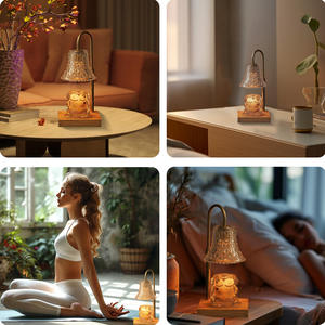 Lampe de table en bois aromatique à bas prix Parfum Bougie parfumée Réchauffeur Lampe maison Brûleur de cire électrique avec minuterie d'ampoules GU10 - Product Image 3