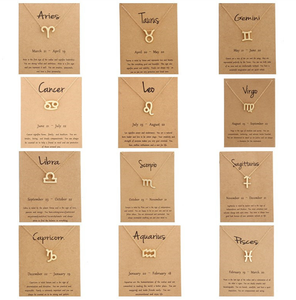 Wholesale Stainless Steel 18K Gold Plated Astrology Horoscope Charm Custom Aries 12 Zodiac Pendants Necklace Women Jewelry