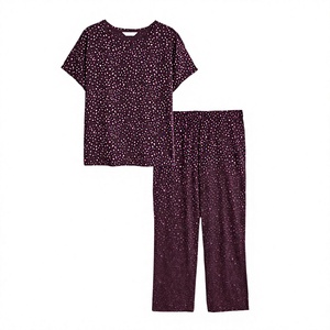 <b>Women</b> Leopard Print <b>Pyjama</b> Set <b>Short</b> Sleeve Sleepwear Two Piece Loungewear for Home - Product Image 1
