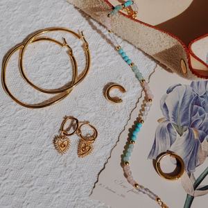 Pendientes de <span class=keywords><strong>oro</strong></span> de 18k para mujer, de Plata de Ley 925, Circonia cúbica, Ojo de corazón - Product Image 4