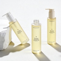 Bouteilles en plastique PET épais à finition givrée pour huile nettoyante, huile corporelle, avec pompe, 100 ml, 120 ml, 150 ml, 200 ml, flacon de lotion avec pompe à verrouillage blanche