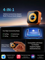 Adaptador Inalámbrico Compacto 4 en 1 para CarPlay y Android Auto, Plug & Play, AirPlay, Dongle Multifunción para Conectividad en el Automóvil