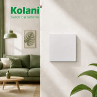 Interruptor de Luz de Pared Kolani, Estándar Británico, 1 Vía, 10AX 250V, 90x86mm, Blanco Mate Brillante, PC, Interruptor de Luz de un Solo Toque