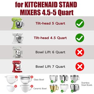 Accessoires de mélange pour produits OEM d'usine, compatibles lave-vaisselle, doublures de bol en silicone pour mélangeurs <span class=keywords><strong>KitchenAid</strong></span>, pour la pâtisserie et la cuisine - Product Image 6