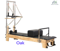 Reformer de Pilates de Madera de Roble Elite con Media Trapecio para Estabilización Profunda del Core, Activación Muscular y Desarrollo del Equilibrio, Equipo de Yoga