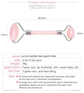 Rullo per Massaggio <span class=keywords><strong>Viso</strong></span> in Quarzo Rosa a Basso Prezzo all'Ingrosso dalla Fabbrica Mushang, Strumento per Massaggio Facciale in <span class=keywords><strong>Pietra</strong></span> di Giada e Rullo di Giada - Product Image 3