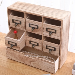 Mộc Mạc Gỗ Mini Đính Bàn Tổ Chức Ngực Tủ Lưu Trữ Với Nhiều Ngăn Kéo - Product Image 4