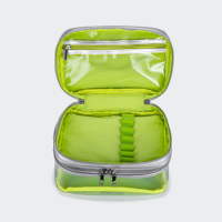 MINFUNG Trousse de toilette de voyage grande capacité, sacs de maquillage personnalisés, étuis cosmétiques pour femmes, sac cosmétique en PVC avec poignée