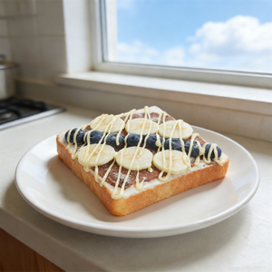 Ensemble de Fruits en Mousse Écologique en Plastique pour Jeu Sensoriel ASMR : Tranches de Pain Grillé, Sauce, Banane, Confiture de Myrtilles, Gâteau, Dessert, pour Présentation en Cuisine - Product Image 4