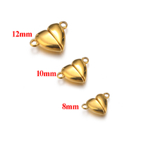Fournitures de bricolage pour bijoux : Bracelet en gros, 1 pièce, connecteurs magnétiques en acier inoxydable en forme de cœur, breloques pendentifs pour collier de couple