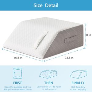 Coussin ergonomique en mousse à mémoire de forme avec taie amovible pour l'élevation et la circulation sanguine, idéal pour les pieds et les jambes pendant le sommeil - Product Image 3