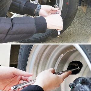 Hợp kim Kẽm 30 độ không khí Chuck bút hình dạng bánh xe áp lực Tester đo cho xe tải - Product Image 6