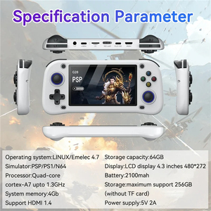 NOUVELLE Console de Jeux Vidéo Portable G28 Rétro avec Écran IPS de 4,3 Pouces, Lecteur Vidéo de Poche, 128 Go de Jeux, Cadeau pour Garçon, Système Linux - Product Image 6