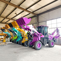 Minipala caricatrice 4x4 CE EPA con retroescavatore, trattore agricolo, escavatore frontale, pala gommata diesel per edilizia e agricoltura
