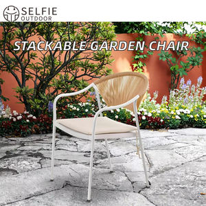 Silla de Comedor Moderna de Ratán Impermeable para Exteriores, Apilable, Ligera y Duradera, para Hoteles, Restaurantes, Cafeterías, Escuelas, Parques y Villas - Product Image 2