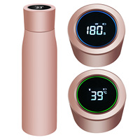 Bouteille d'eau en acier inoxydable à double paroi de 500ml alimentée par batterie, à lumière UV intelligente, autonettoyante, rappel de boire de l'eau bouillante