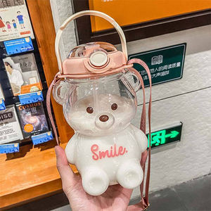 Kawaii – bouteille d'eau ours en peluche, bouteille d'eau ours en peluche pour enfants, mini ours nu-bouteille d'eau à ventre plat - Product Image 6