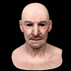 Ультрареалистичная силиконовая маска на все лицо с текстурой человеческой кожи для ролевых игр и макияжа (маска для старика) - Product Image 5