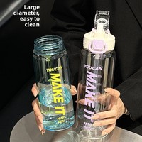 Botella de Agua Portátil de Gran Capacidad para Verano, Diseño Degradado en Color PC, Aislamiento Térmico, Tipo Pajita, para Estudiantes, Deportes al Aire Libre