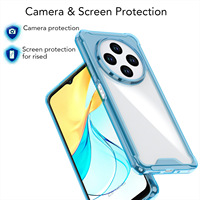 Housse de téléphone portable en acrylique transparent pour Redmi 14C 4G étui antichoc anti-jaunissement avec protection à 4 coins