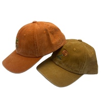 Nieuw Binnen Geel Pastel Laag Profiel Denim Gewassen Katoen 6 Panel Camping Hoed Effen Vader Hoed Vintage