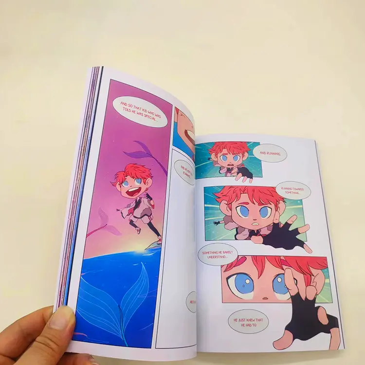 Özel tam renkli a5 ciltsiz İngilizce yetişkin manga anime hikayesi kitap baskısı çocuklar için