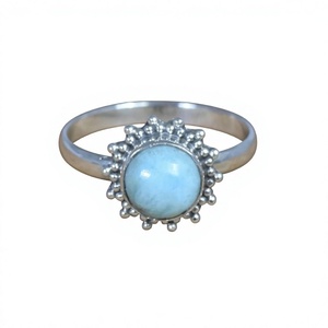 Anillo de Plata de Ley 925 con Amazonita, Joyería Fina Artesanal Cristiana de Estilo Antiguo, Certificada - Product Image 1