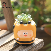 Vente en gros de pots à fleurs en résine, mignons pots d'arrosage en forme d'abeille et de chenille, pots à succulentes, décoration de maison, de bureau, cadeau adorable