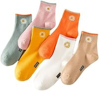 Chaussettes de sport thermiques épaisses et respirantes pour homme, en polyester de haute qualité, à rayures, avec logo marguerite blanche sur le bord du mollet et à la semelle, idéales pour l'hiver.