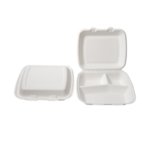 일회용 친환경 식기류 퇴비화 가능한 사탕수수 섬유질 식품 용기 생분해성 버거 박스 - Product Image 2