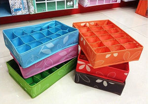 Boîte de rangement pour sous-vêtements en tissu Oxford 600D de bonne qualité, ensemble de trois pièces, organisateur de vêtements pour le salon, pliable et écologique - Product Image 2