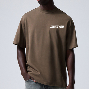 T-shirt conçu en coton biologique de qualité supérieure imprimé surdimensionné Cropped <span class=keywords><strong>Essentials</strong></span> col haut à manches courtes t-shirts pour hommes - Product Image 3