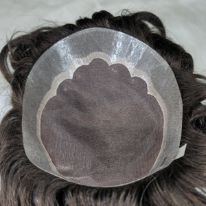 Vente en gros 100% cheveux humains indiens double tirage toupet hommes système de cheveux mono super fins dentelle durable de haute qualité pour perruques 28mm - Product Image 4