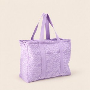 Sac de voyage unisexe personnalisé grande capacité, sac de sport à bandoulière, sac de nuit, sac de plage estival en tissu éponge, sac fourre-tout, sac à main avec effet gaufré - Product Image 4