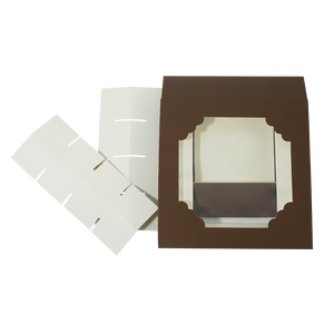 Caja <span class=keywords><strong>de</strong></span> embalaje <span class=keywords><strong>de</strong></span> papel <span class=keywords><strong>de</strong></span> 16 cuadrículas para galletas, dulces, Chocolate, macaron, con tapa transparente para ventana <span class=keywords><strong>de</strong></span> mascotas, color chocolate - Product Image 5