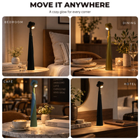 Lampe de table LED de luxe durable avec chargement USB, en ABS, à pied haut, avec contrôle tactile de gradation, idéale pour bureau et chambre de bébé