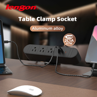 US Custom 67 W Power Pup-up Socket avec USB et TYPE-C coque en aluminium PC Desk Clamping Fiches et prises personnalisées