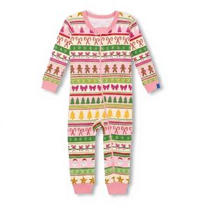 Pijamas enterizos de algodón para bebé, ropa de recién nacido, con cremallera YKK bidireccional, suaves, ecológicos, para invierno, niño, venta al por mayor a bajo precio - Product Image 1