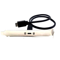 Kabel Adaptor Panel Depan USB 3.2 Gen 2 20Gbps dengan Pelindung Jalinan dan Selubung PVC, Tipe-C Female 20-Pin, Tipe-E Male, Pengisian Cepat 5A