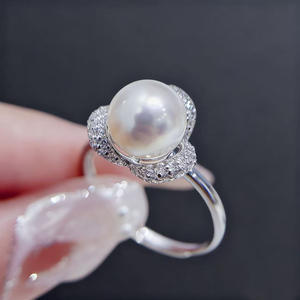 อุปกรณ์ทำเครื่องประดับมุก DIY 10752 แหวนเงินแท้ S925 ตัวเปล่า สีทอง/สีเงิน สำหรับตกแต่งแฟชั่น ใช้กับมุกทรงกลมขนาด 7-9 มม. - Product Image 3