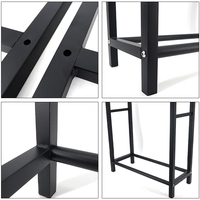 Support de rangement pour bois de chauffage en métal noir thermolaqué, pour intérieur et extérieur