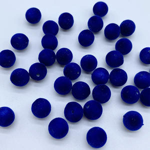 Sıcak satış renkli tıknaz 8 10mm akrilik boncuk yuvarlak top peluş dağınık boncuklar Charms kadife boncuk takı bilezik yapımı için 500g - Product Image 6