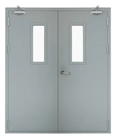 Portes intérieures/extérieures en bois massif Kabo 005 avec verre, étanches et insonorisées pour cuisine, hôtel, villa, hall - Garantie 5 ans