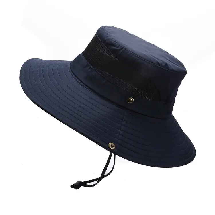 Personalizado hombres protección solar pesca senderismo caza safari gorra verano sombrilla pescador Boonie sombrero de cubo